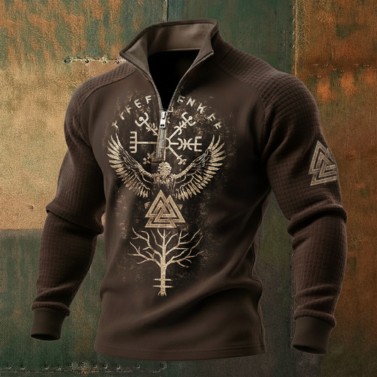 Nordic Viking Vegvísir Tree Of Life Casual Long-Sleeve Shirt