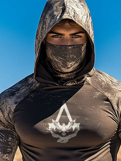 Men's Outdoor Sun Protection Breathable Cool Hooded Sun Protection Long Sleeve Top