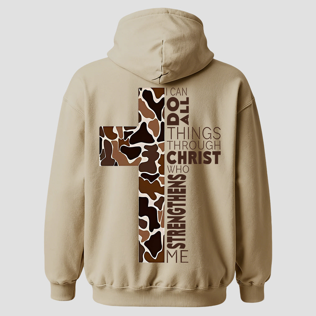 I Can Do All Things Through Christ Who Strengthens Me Printed Men's Hoodie