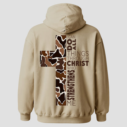 I Can Do All Things Through Christ Who Strengthens Me Printed Men's Hoodie