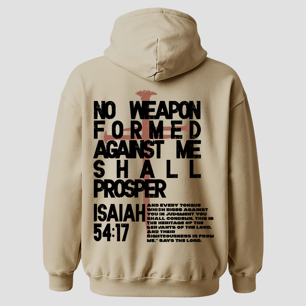No Weapon Formed Against Me Shall Prosper Printed Men's Hoodie