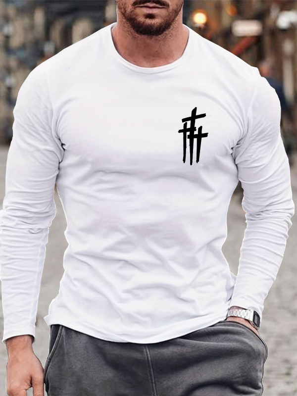 Faith Printed Christian Cotton Long Sleeve T-Shirt