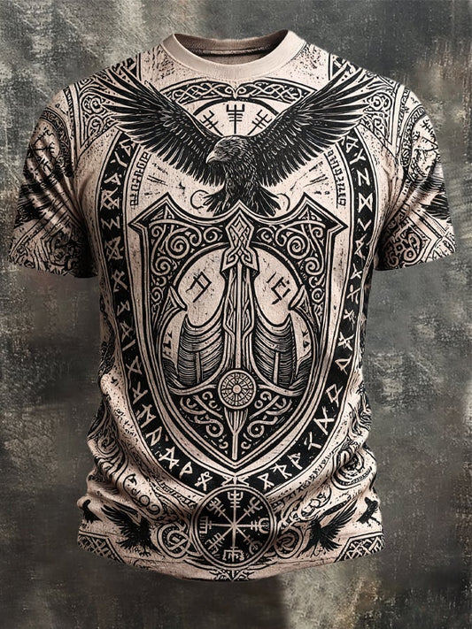 Men's Vintage Viking-Print T-Shirt