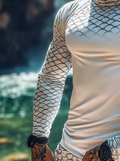 Men's Outdoor Sun Protection Breathable Cool Mask American Flag Print Hooded Sun Protection Long Sleeve Top