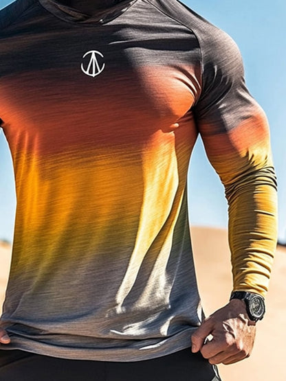 Men's Outdoor Sun Protection Breathable Cool Hooded Sun Protection Long Sleeve Top