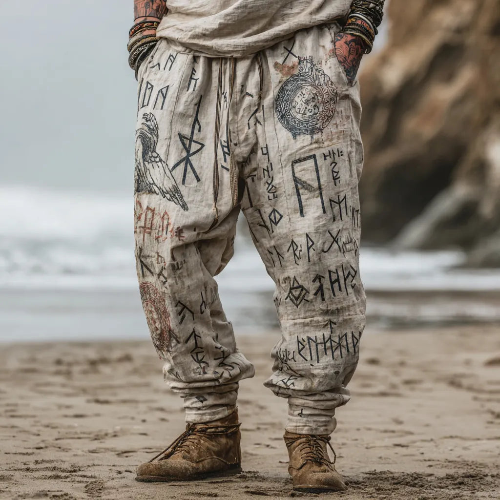 Men's Viking Totem Nordic Runes Celtic Knot Bohemian Summer Pants