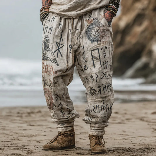 Men's Viking Totem Nordic Runes Celtic Knot Bohemian Summer Pants