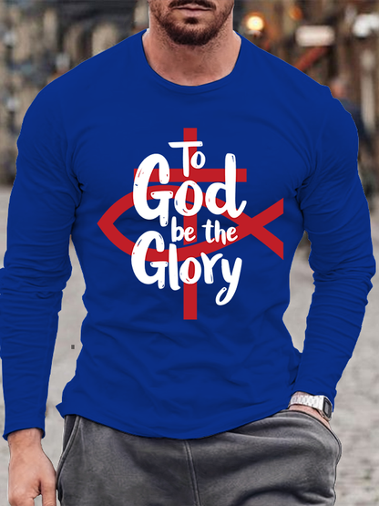 To God Be The Glory Christian Cotton Long Sleeve T-Shirt