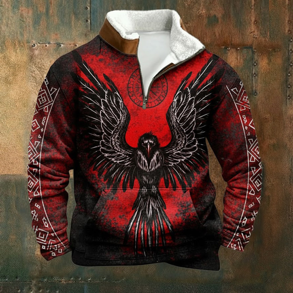 Retro Celtic Viking Sherpa Collar Sweatshirt