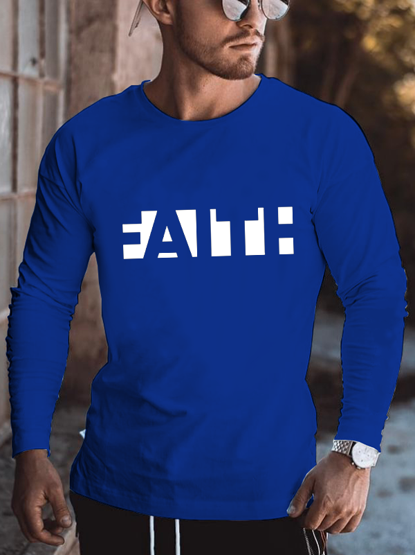 Faith Printed Cotton Long Sleeve T-Shirt