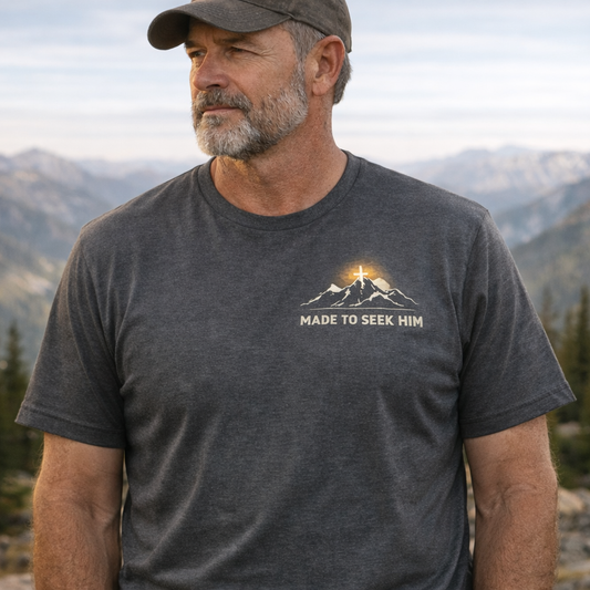God Created Moutains So I Could Find Him T-Shirt