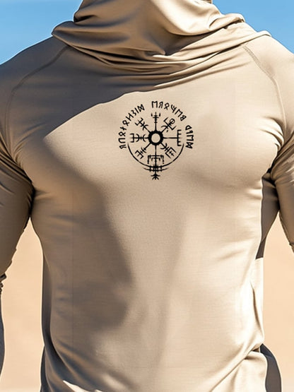 Men's Outdoor Sun Protection Breathable Cool Hooded Sun Protection Long Sleeve Top