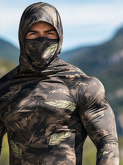 Men's Outdoor Sun Protection Breathable Cool Hooded Sun Protection Long Sleeve Top