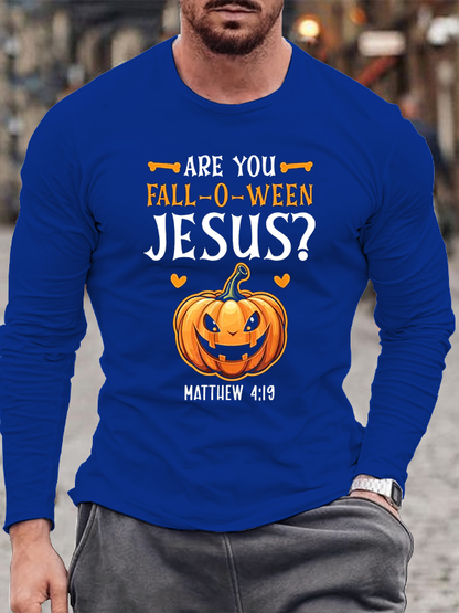 Christian Halloween Jesus Christ Trick Or Treat Christianity  Cotton Long Sleeve T-Shirt