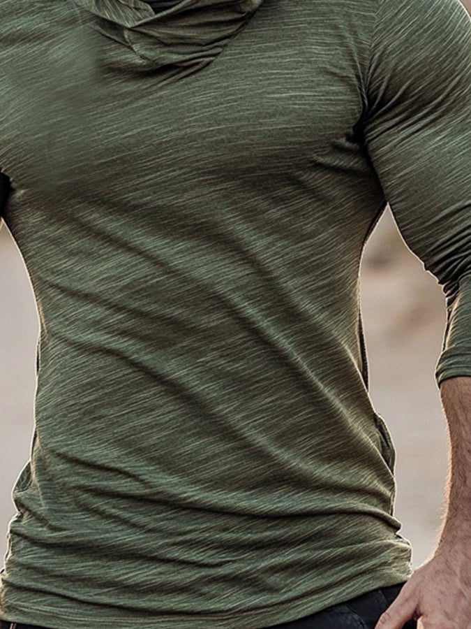 Men's Outdoor Sun Protection Breathable Cool Hooded Sun Protection Long Sleeve Top