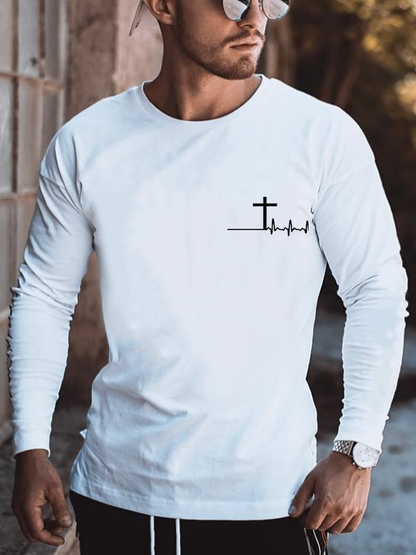 ECG Cross Cotton Long Sleeve T-Shirt