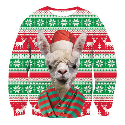 Alpaca Print Ugly Christmas Sweatshirt