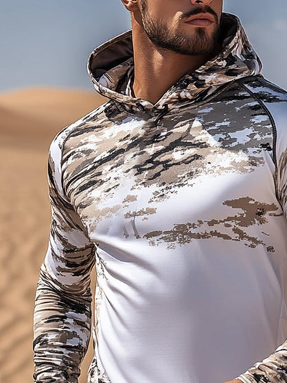 Men's Outdoor Sun Protection Cool Hooded Sun Protection Long Sleeve Top