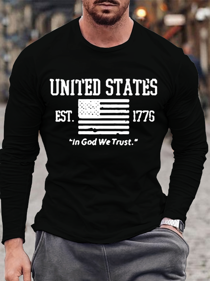 We Trust In God Christian Cotton Long Sleeve T-Shirt