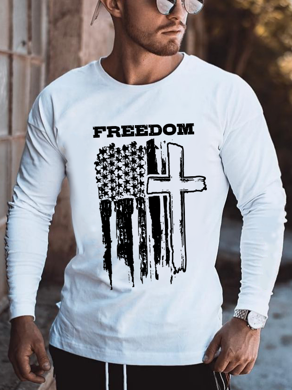 Freedom Cross Vertical Flag Long Sleeve