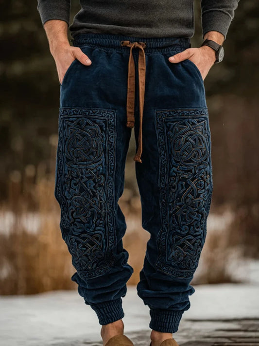 Men's Vintage Viking Celtic Knot Art Print Casual Sweatpants