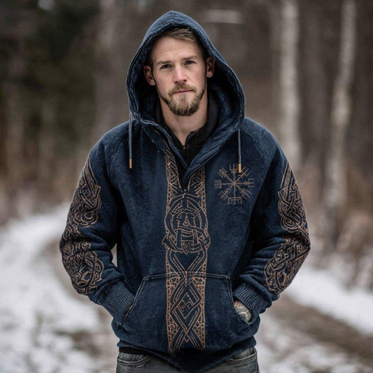 Men's Vintage Viking Celtic Knot Art Print Hoodie