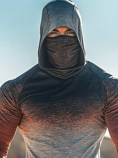 Men's Outdoor Sun Protection Breathable Cool Hooded Sun Protection Long Sleeve Top
