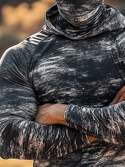 Men's Outdoor Sun Protection Breathable Cool Hooded Sun Protection Long Sleeve Top