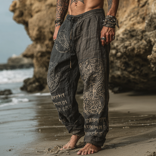 Men's Viking Totem Nordic Runes Summer Pants