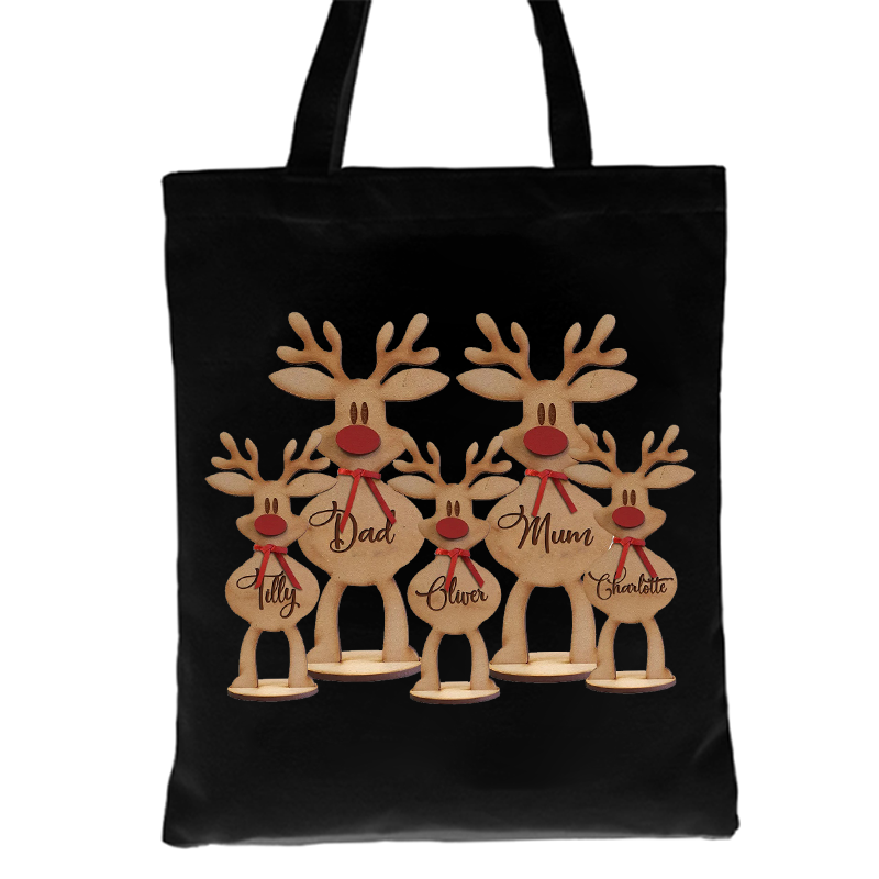 Moose Christmas Gift Tote Bag Canvas Bag