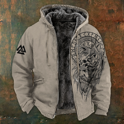 Nordic Style Viking Fleece Inner Lined Winter Hoodie