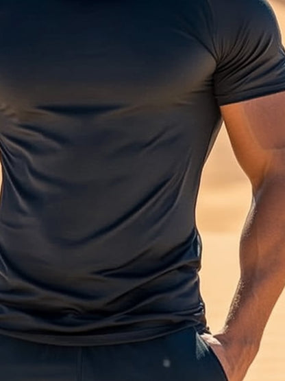 Men's Outdoor Sun Protection Breathable Cool Mask Hooded Sun Protection Short-Sleeved Top