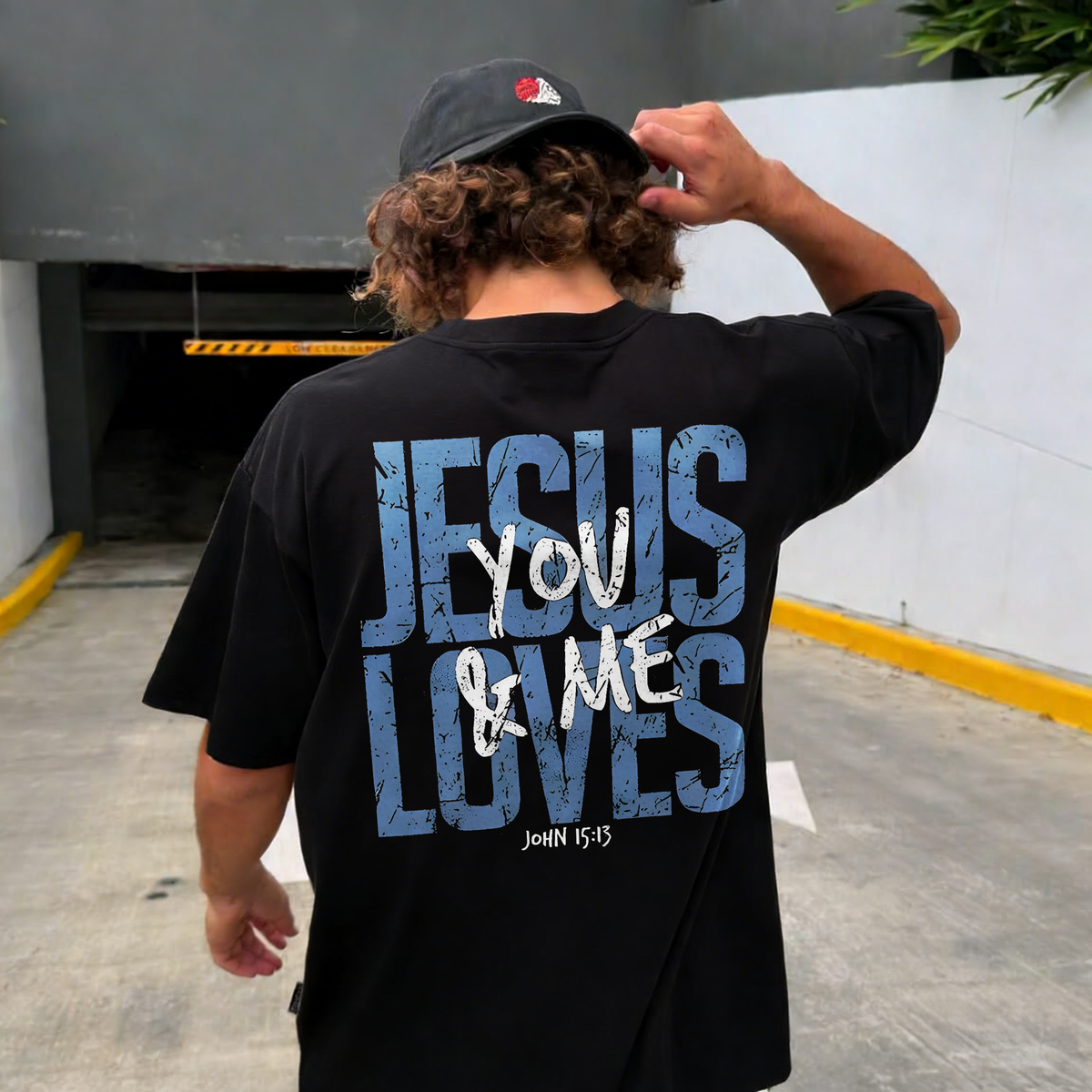 Jesus Loves You & Me John 15:13 Printed Men's T-shirt