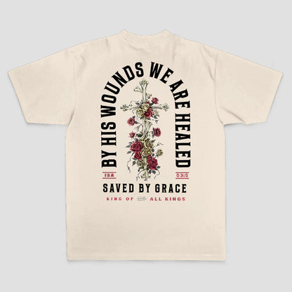 By His Wounds We Are Healed Printed Men's T-shirt