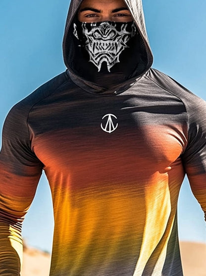 Men's Outdoor Sun Protection Breathable Cool Hooded Sun Protection Long Sleeve Top