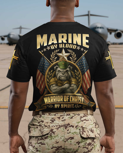 Marine By Blood Warrior Of Christ By Spirit T-Shirt