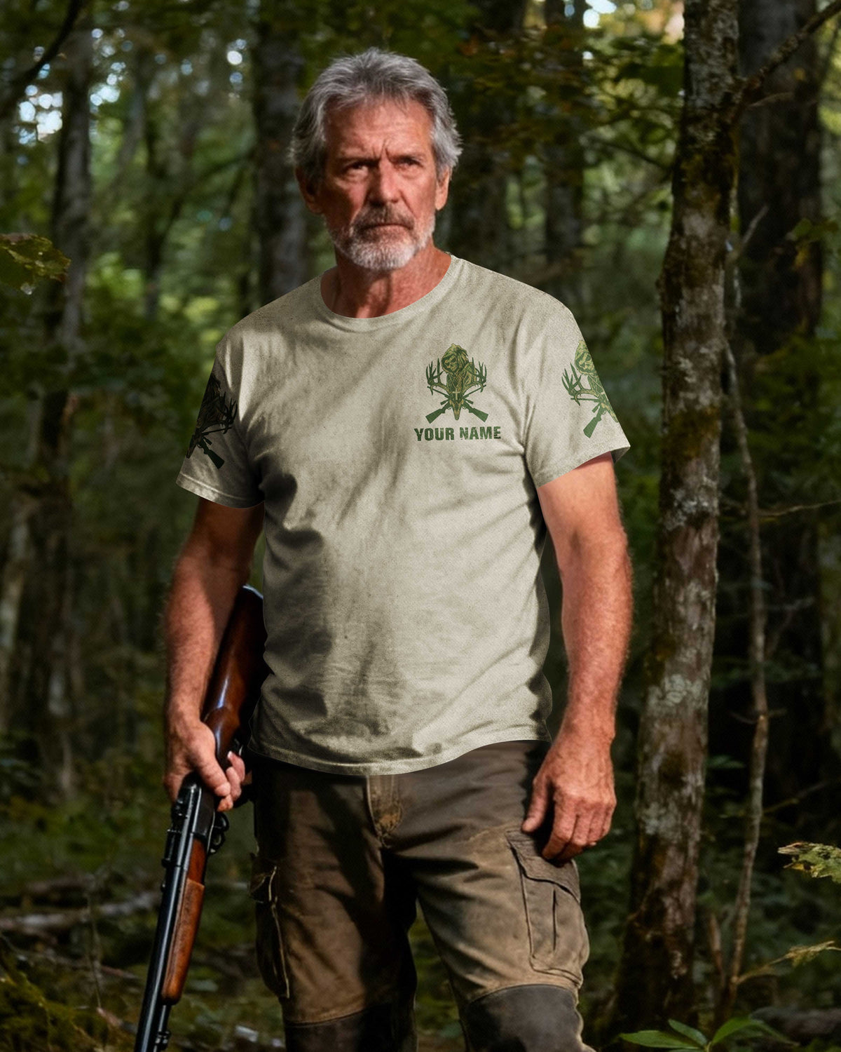 God Created All Men Equally But Only The Strongest Go Hunting All Over Print T-Shirt
