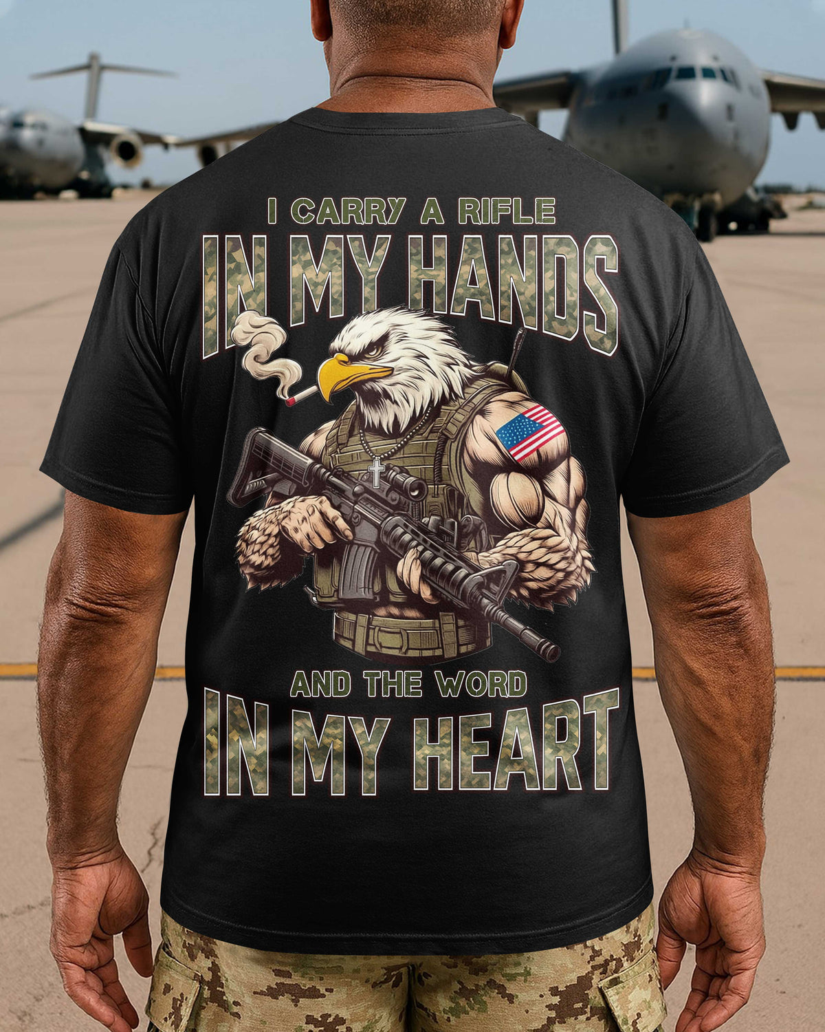 I Carry A Rifle In My Hands And The Word In My Heart T-Shirt