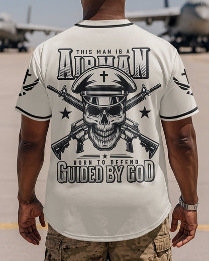 This Man Is A Airman Born To Defend Guided By God T-Shirt
