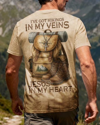 I've Got Hikings In My Veins Jesus In My Heart All Over Print T-Shirt