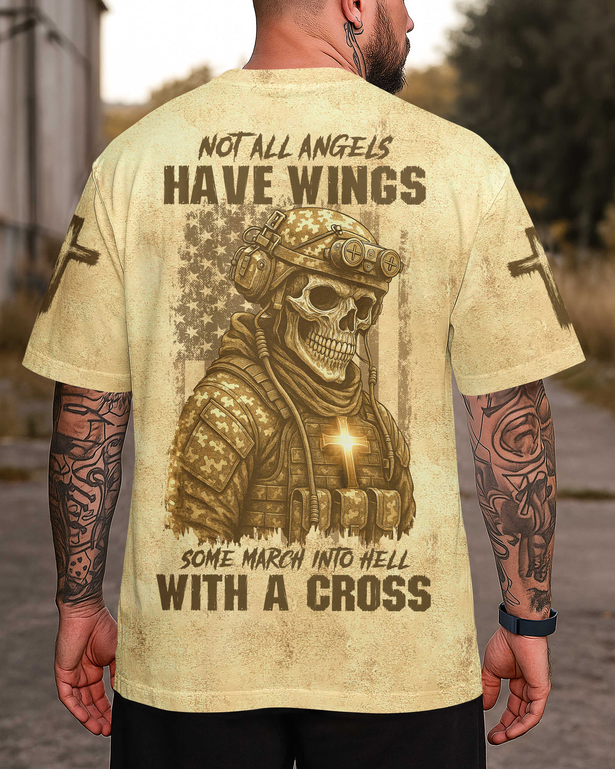Not All Angels Have Wings Some March Into Hell With A Cross T-Shirt