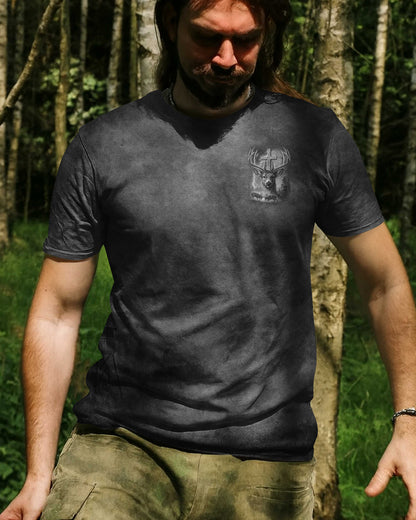 I've Got Hunting In My Veins And Jesus In My Heart Black T-Shirt