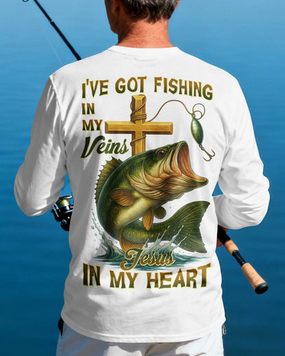 I've Got Fishing In My Veins Jesus In My Heart Long Sleeves T-Shirt