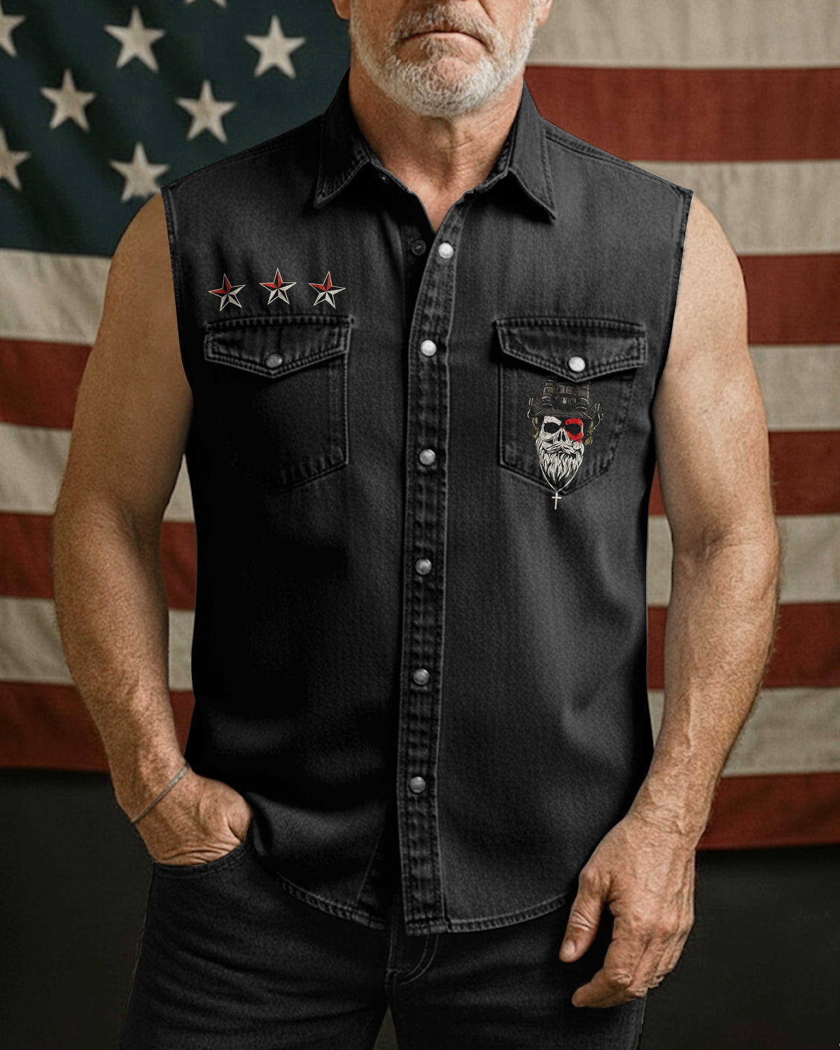 My Faith Is Stronger Than My Battles Sleevesless Denim T-Shirt