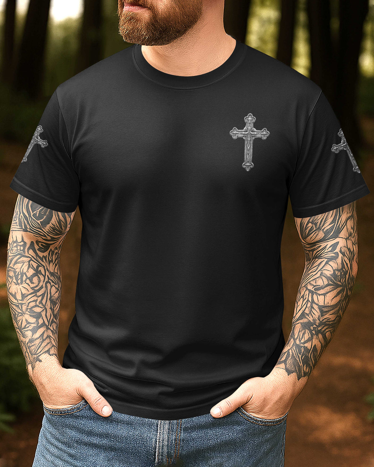 He Brought Me Out Of Darkness All Over Print T-Shirt