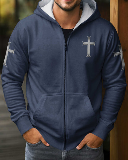 Trained By The Corps Redeemed By The Cross Zip Hoodie
