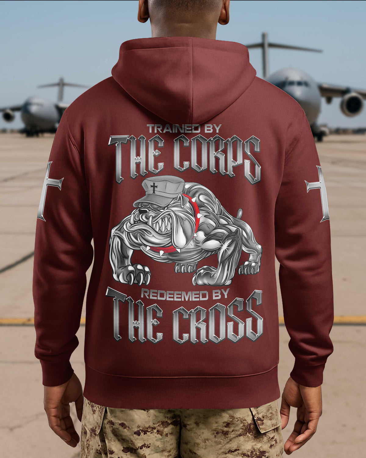 Trained By The Corps Redeemed By The Cross Hoodie