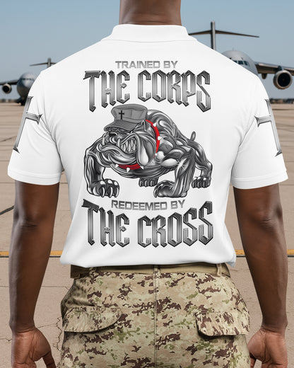 Trained By The Corps Redeemed By The Cross Polo
