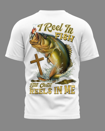 I Reel In Fish But Christ Reels In Me All Over Print T-Shirt