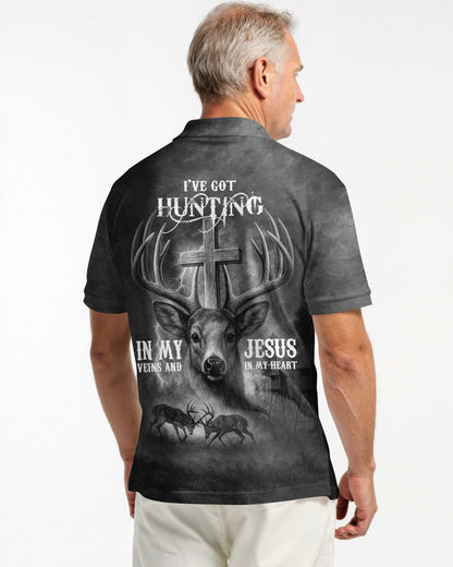 I've Got Hunting In My Veins And Jesus In My Heart Black T-Shirt